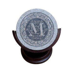 Thirstystone M Monogram Drink Coasters Holder Preppy Kitchen Bar